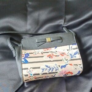 Nine West Black and Multicolor Floral Crossbody Bag